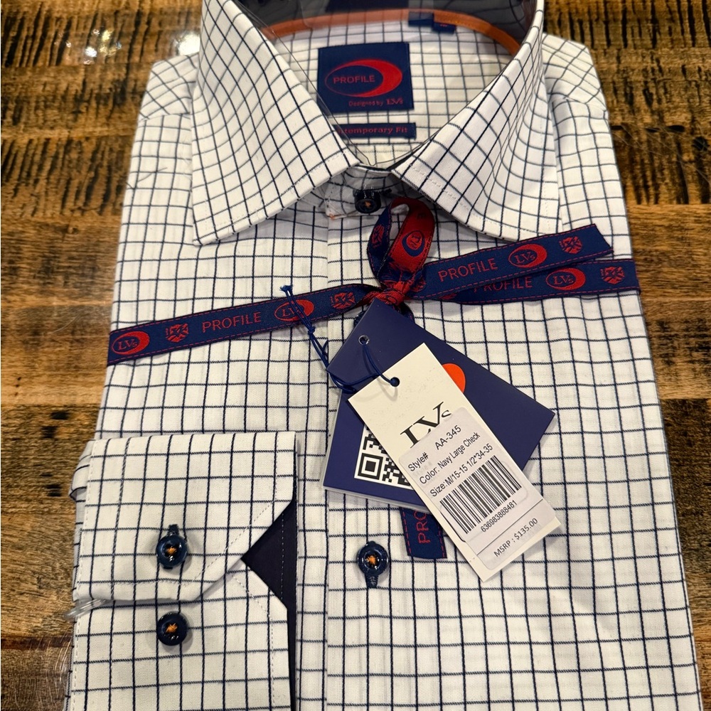 OPI Checkered Blue and White Dress Shirt